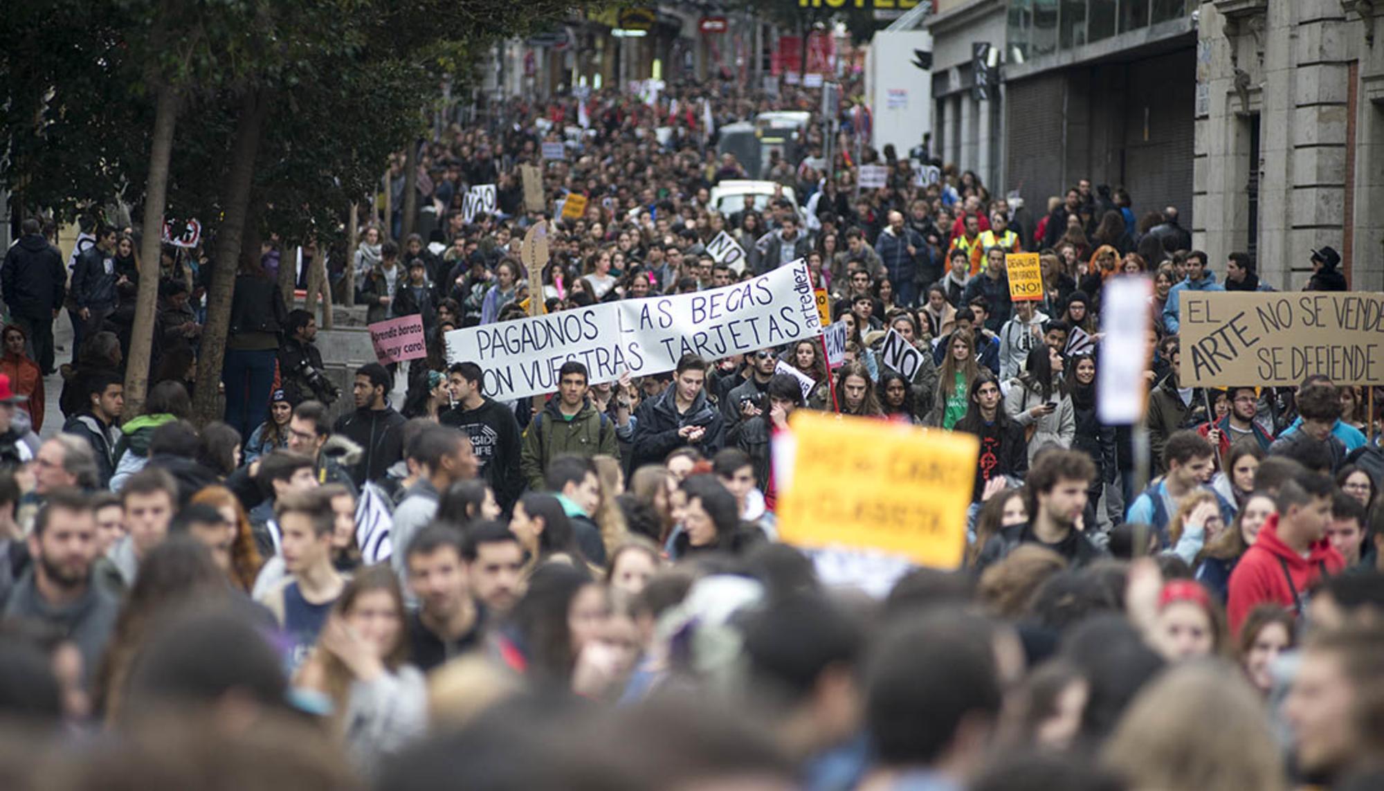Manifestación de en contra del programa 3+2 el 26 de febrero en Madrid.